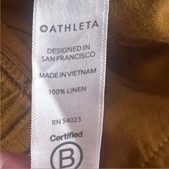 Athleta Cabo 100% Linen 4" Short in Toasted Ochre Size 6 - Picture 8 of 8